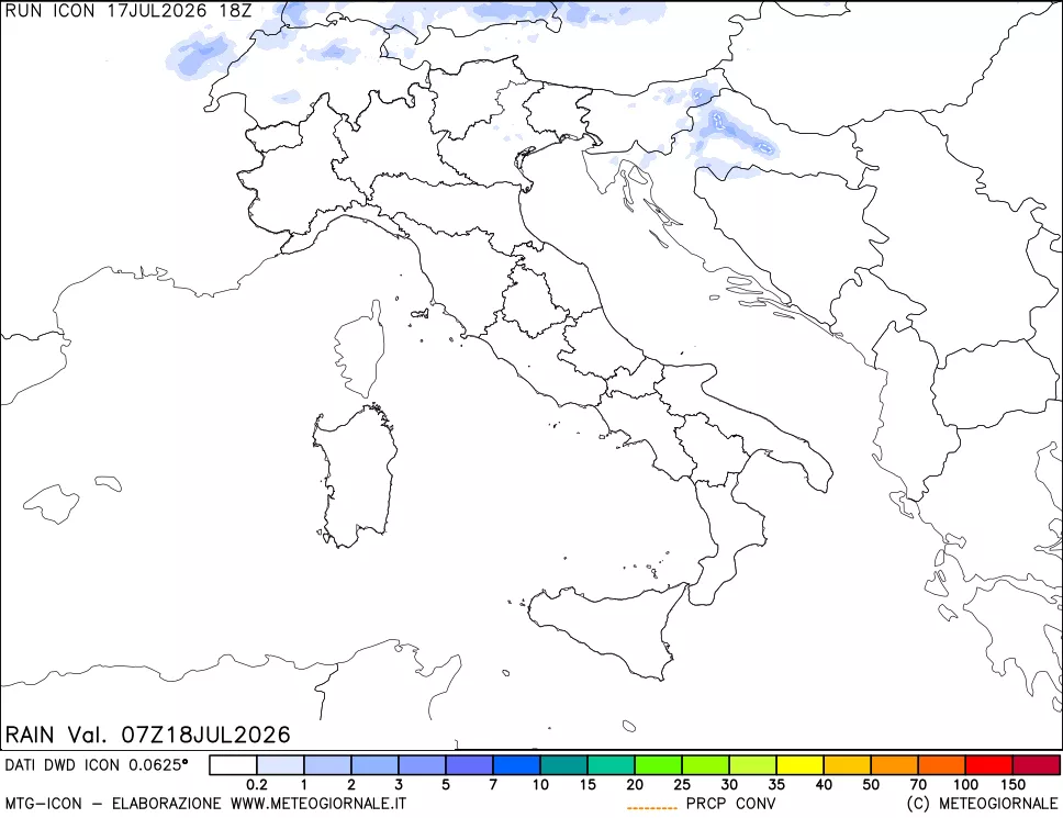 mappa Precipitazioni totali e convettive