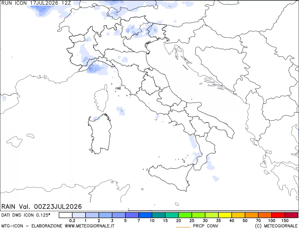 mappa Precipitazioni totali e convettive