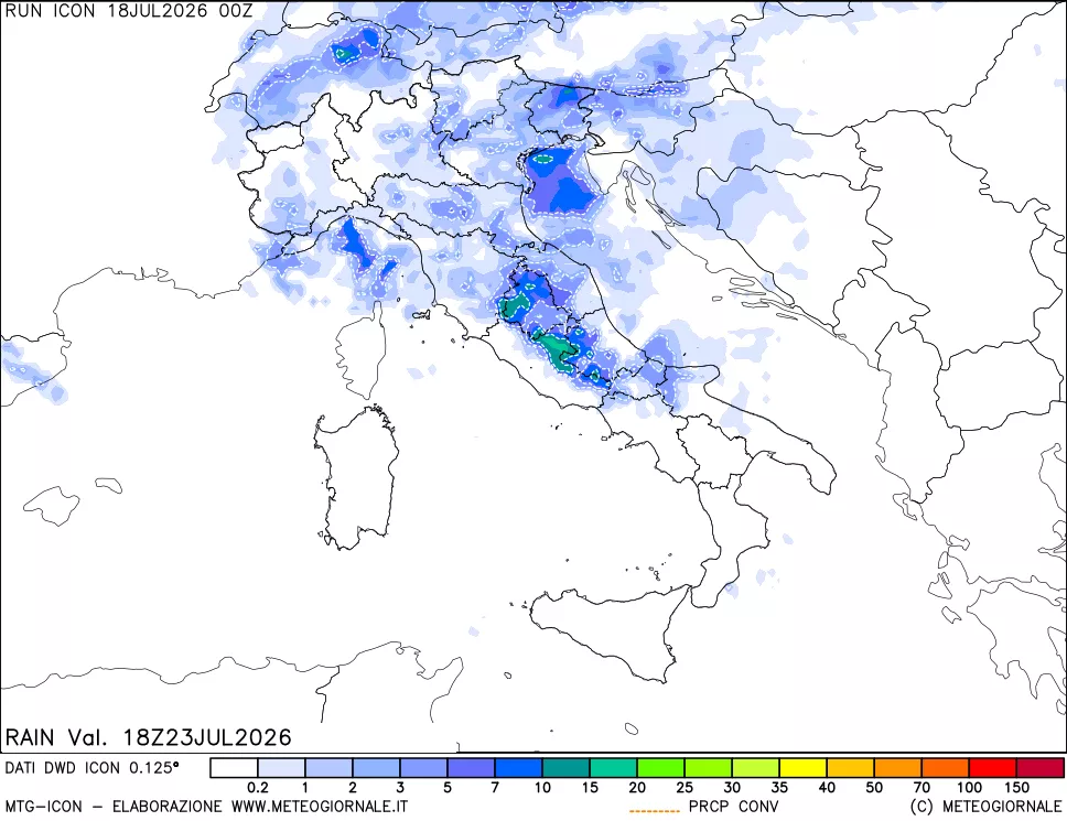 mappa Precipitazioni totali e convettive