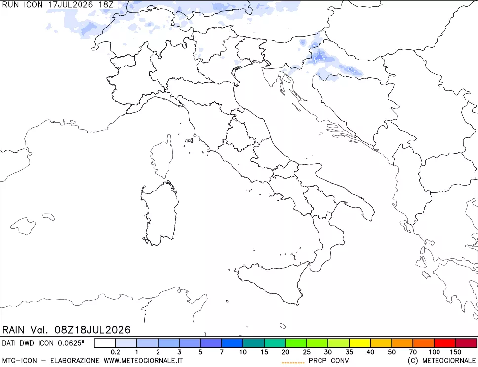 mappa Precipitazioni totali e convettive