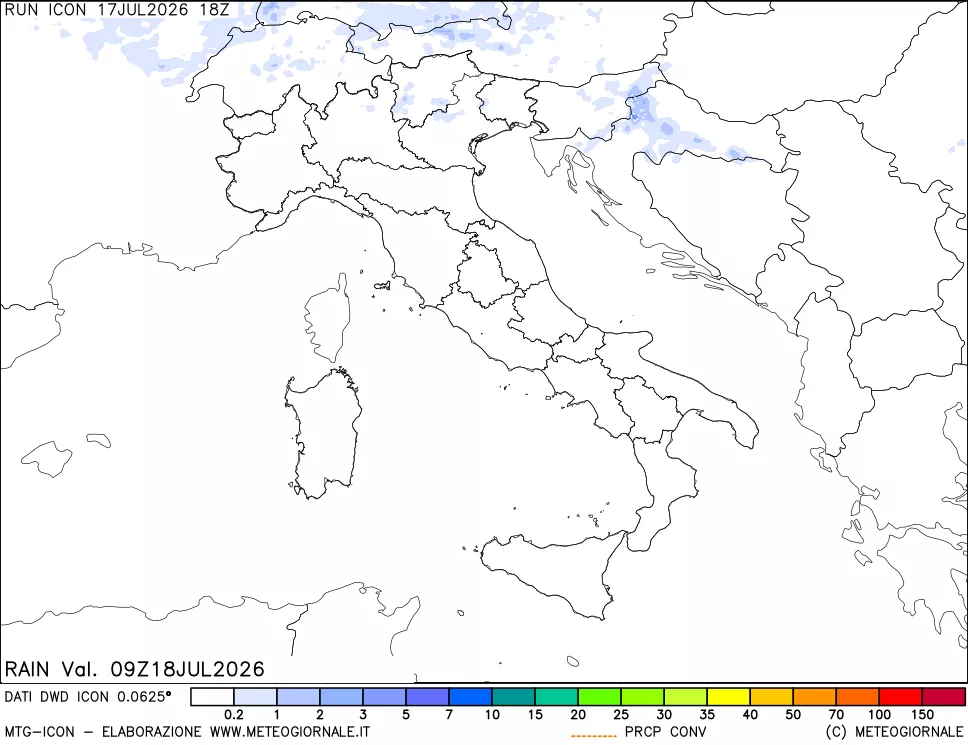 mappa Precipitazioni totali e convettive
