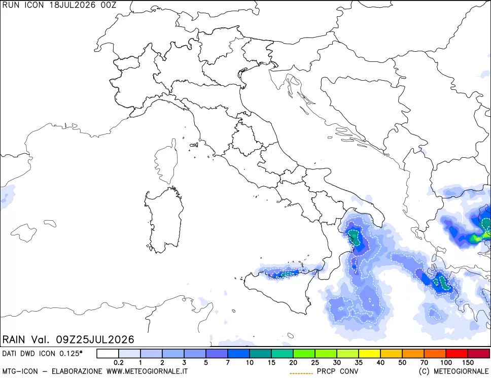 mappa Precipitazioni totali e convettive
