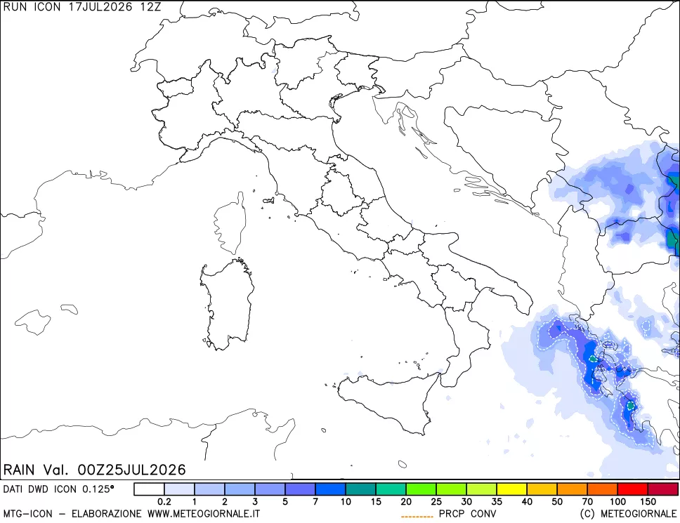 mappa Precipitazioni totali e convettive