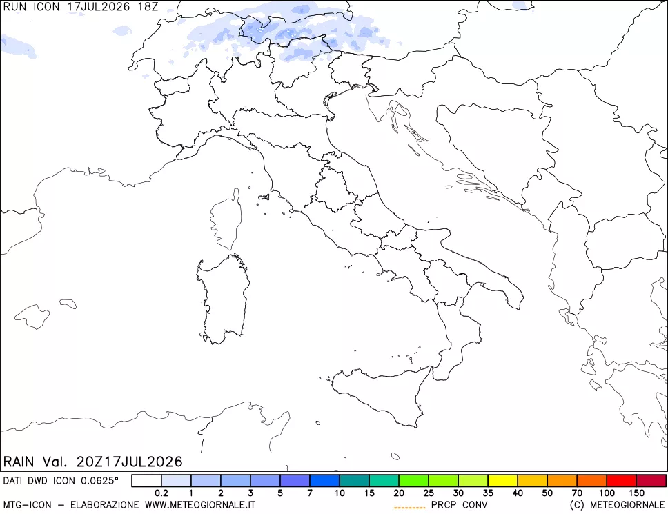 mappa Precipitazioni totali e convettive