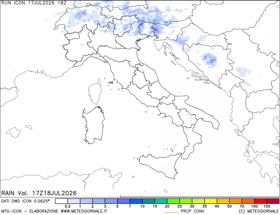 mappa Precipitazioni totali e convettive