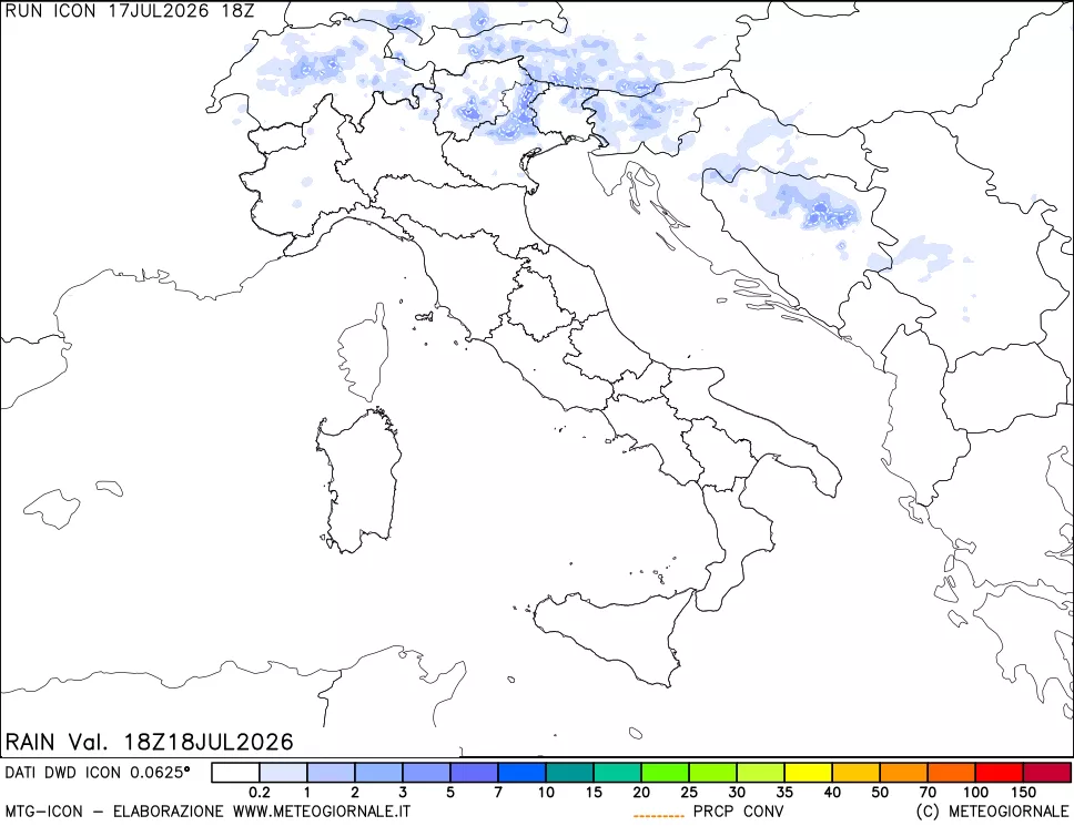 mappa Precipitazioni totali e convettive