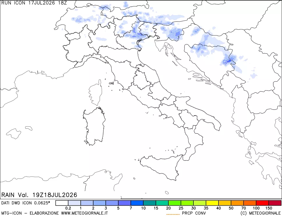 mappa Precipitazioni totali e convettive