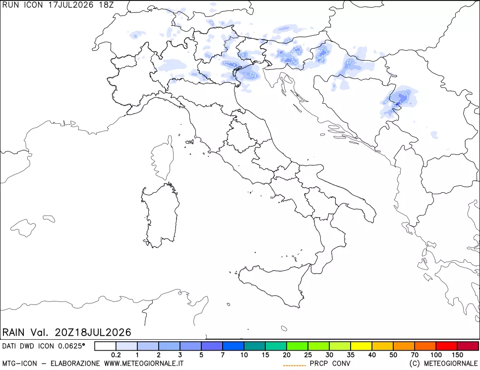 mappa Precipitazioni totali e convettive