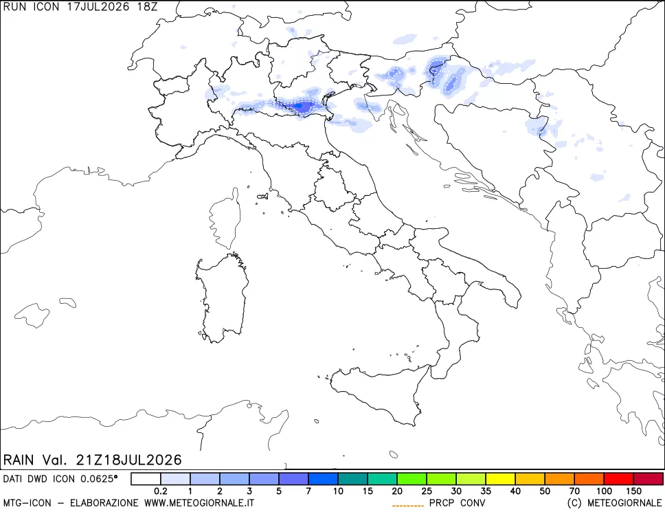 mappa Precipitazioni totali e convettive