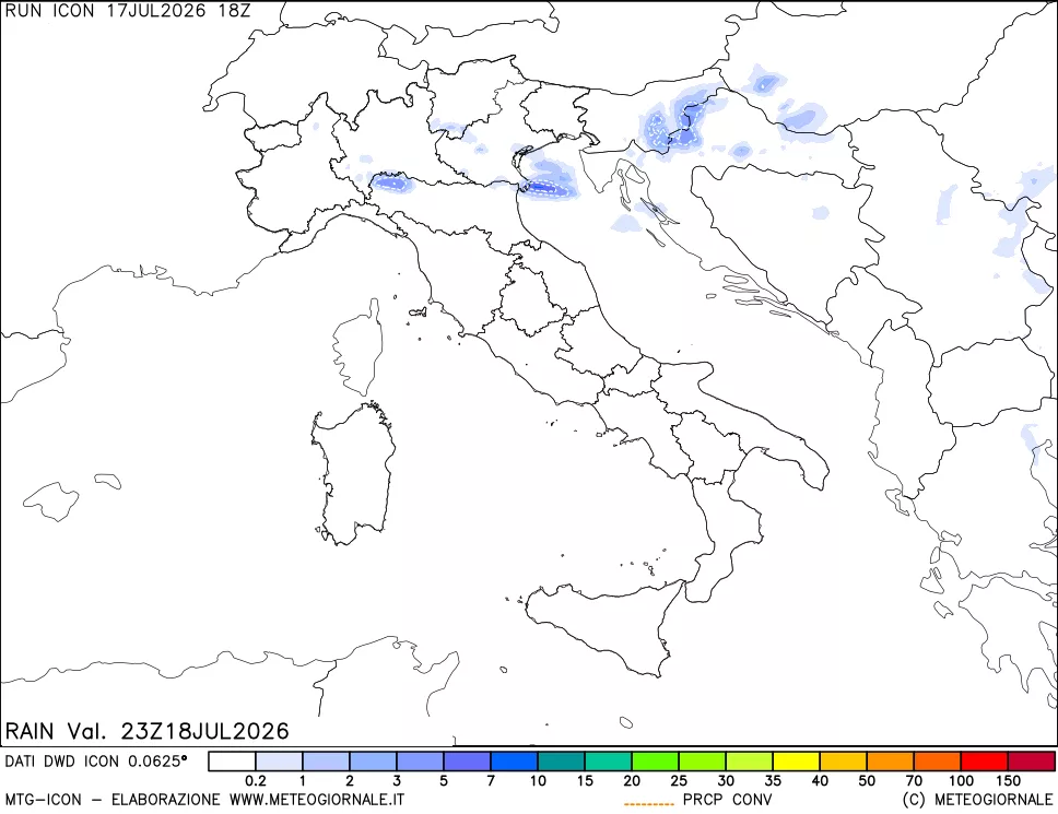 mappa Precipitazioni totali e convettive