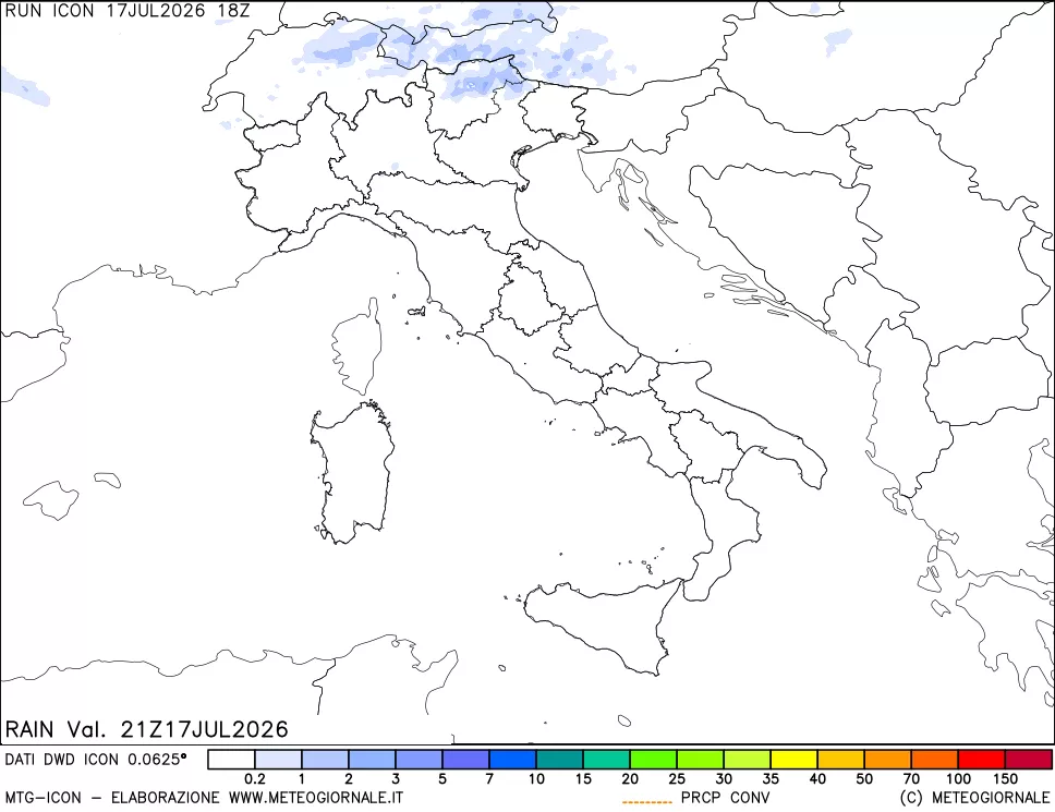 mappa Precipitazioni totali e convettive
