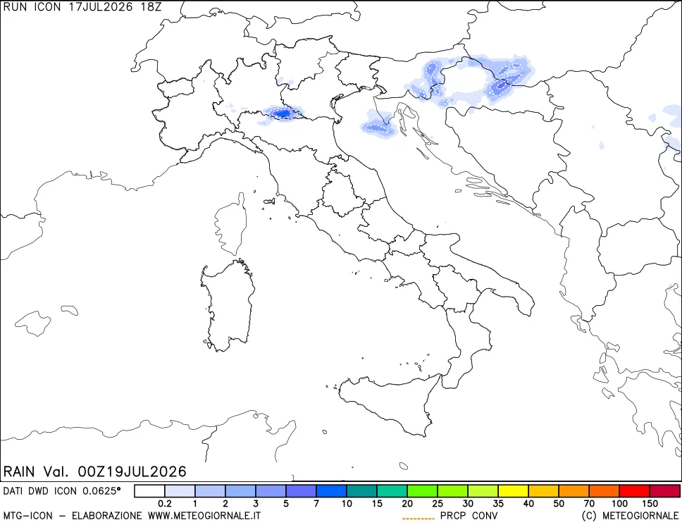 mappa Precipitazioni totali e convettive