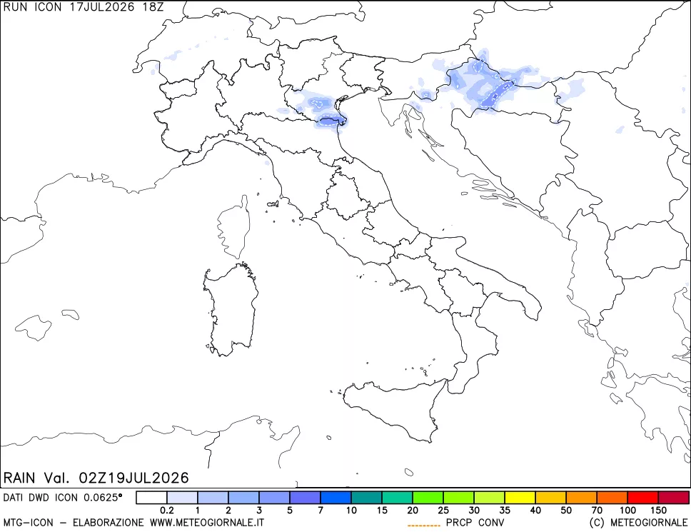 mappa Precipitazioni totali e convettive