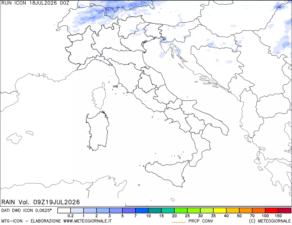 mappa Precipitazioni totali e convettive