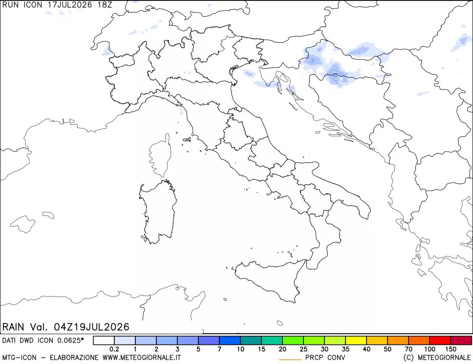 mappa Precipitazioni totali e convettive