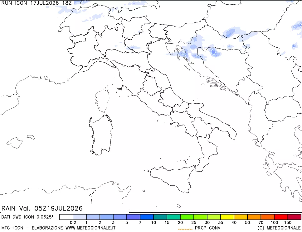 mappa Precipitazioni totali e convettive