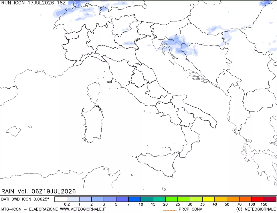 mappa Precipitazioni totali e convettive