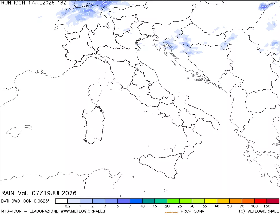 mappa Precipitazioni totali e convettive