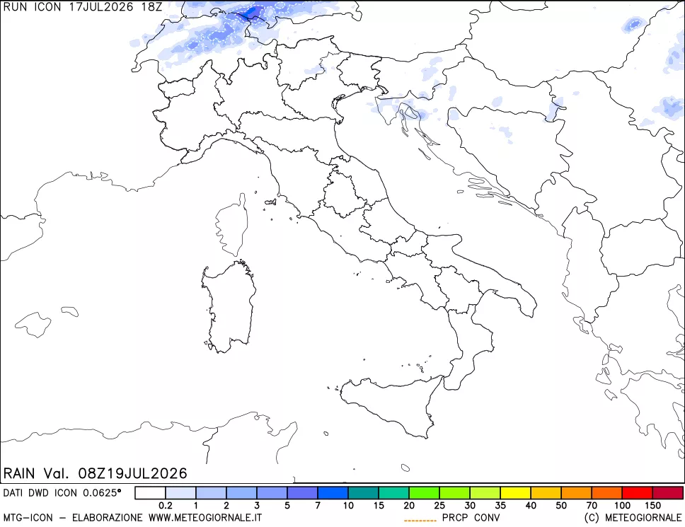 mappa Precipitazioni totali e convettive