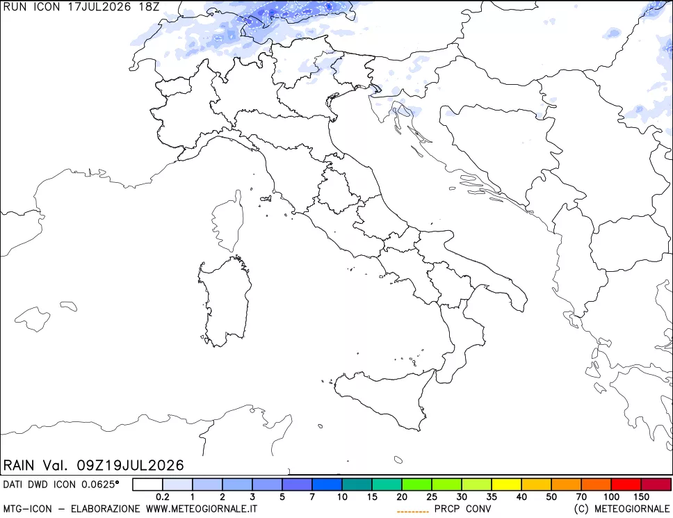 mappa Precipitazioni totali e convettive