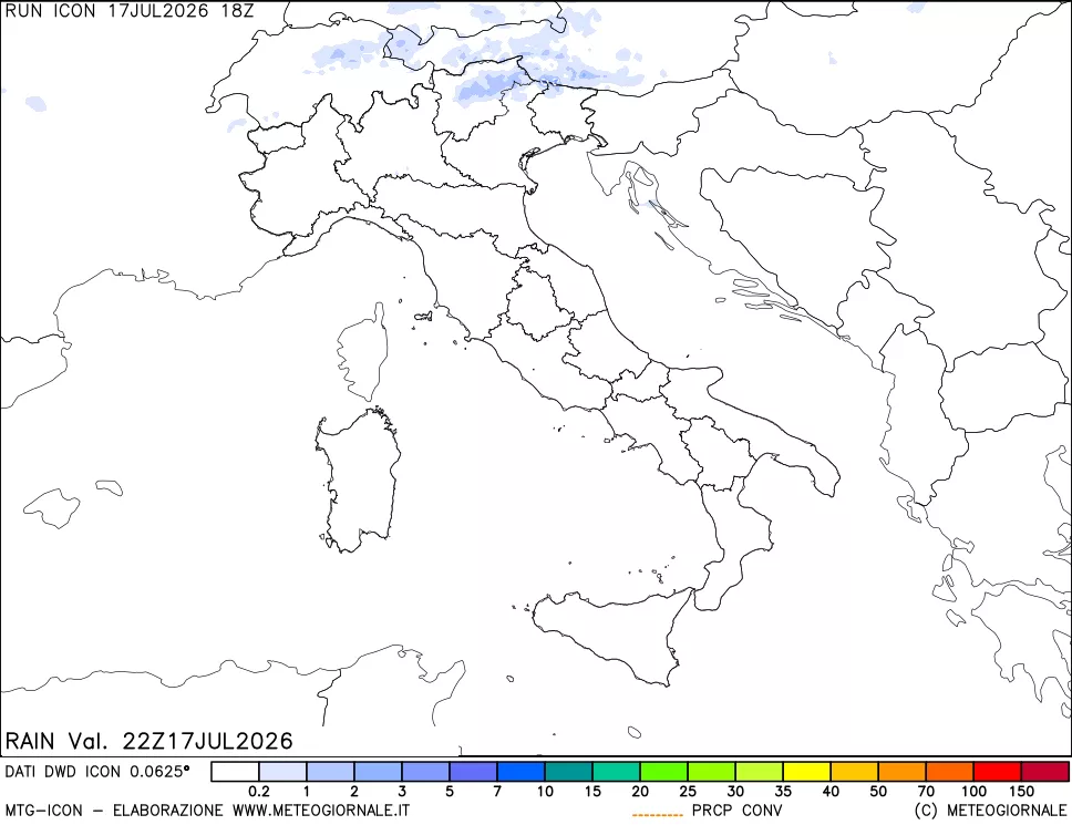 mappa Precipitazioni totali e convettive