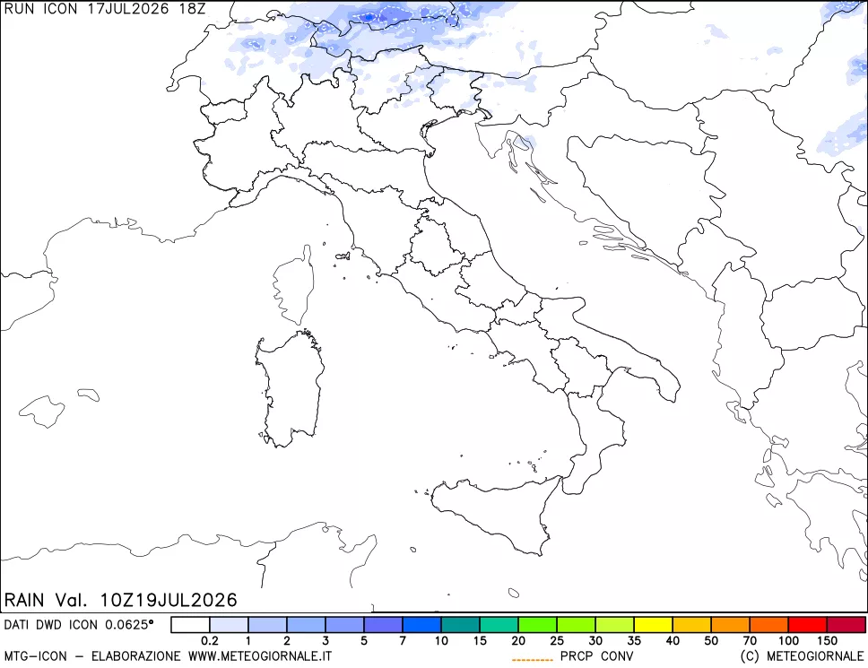 mappa Precipitazioni totali e convettive