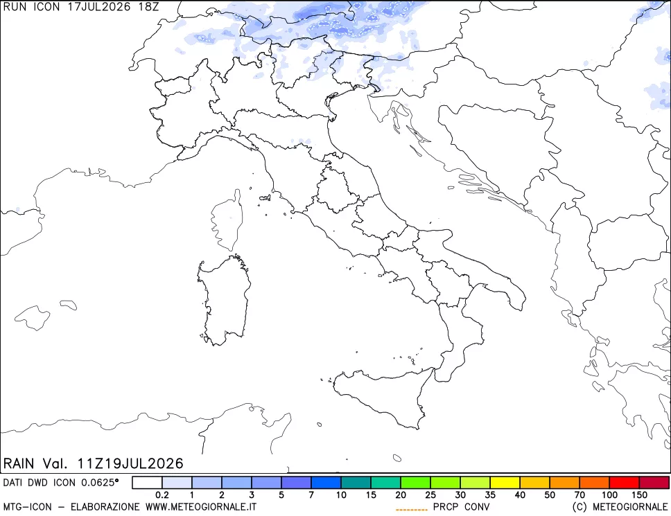 mappa Precipitazioni totali e convettive
