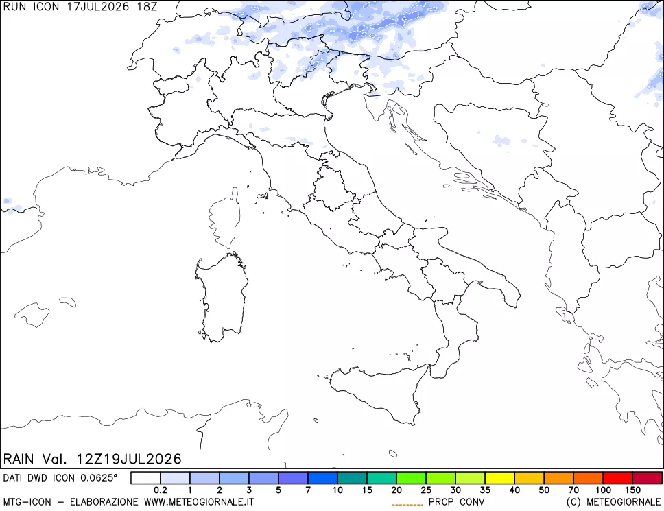 mappa Precipitazioni totali e convettive