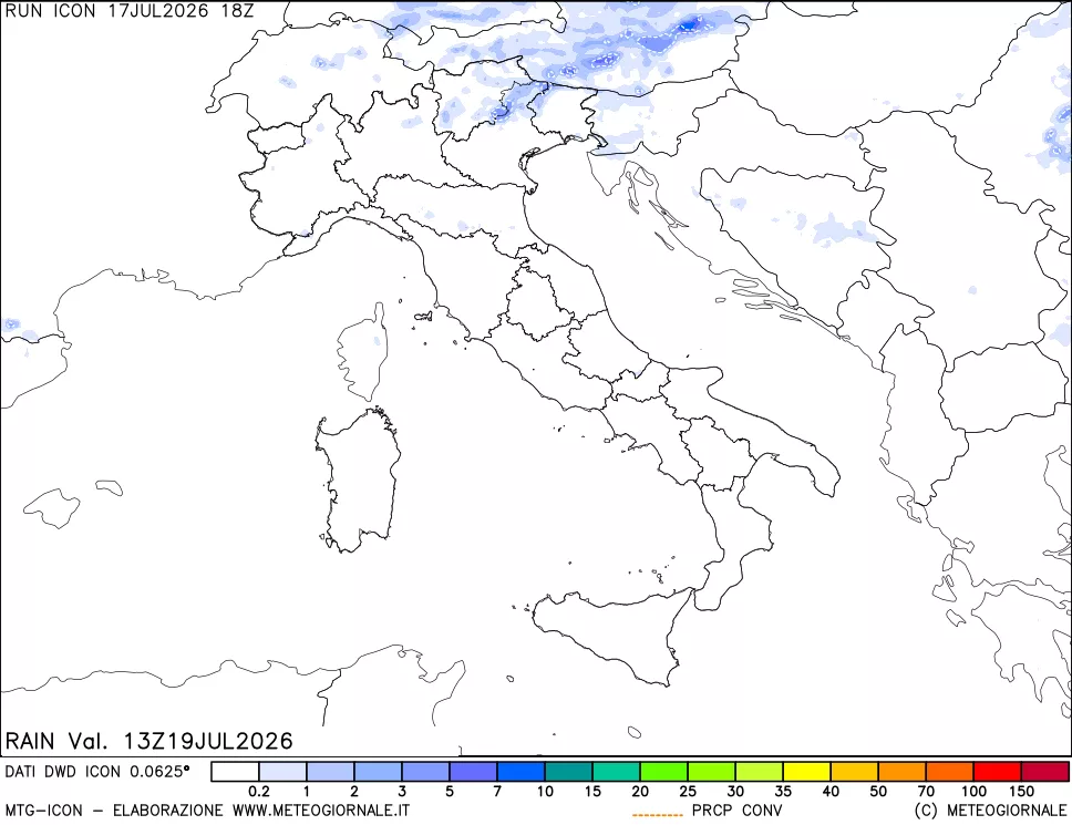 mappa Precipitazioni totali e convettive