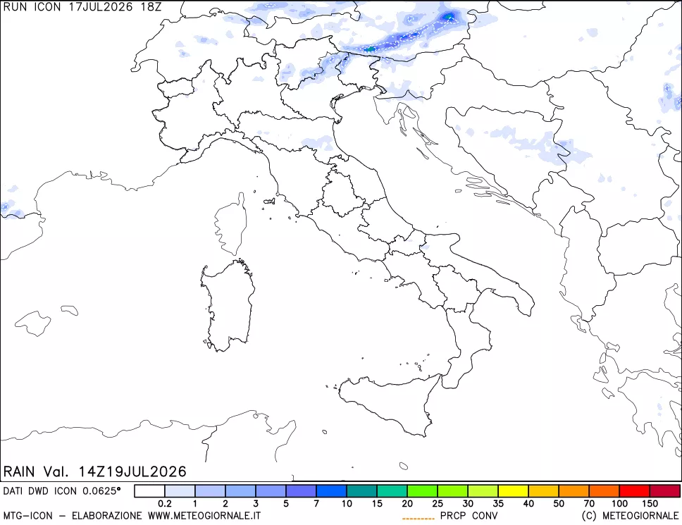 mappa Precipitazioni totali e convettive