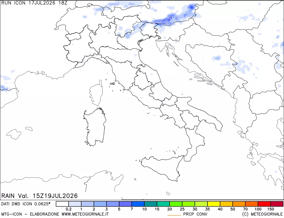 mappa Precipitazioni totali e convettive