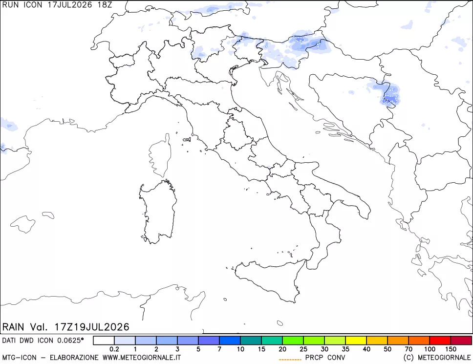 mappa Precipitazioni totali e convettive