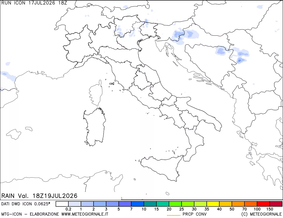 mappa Precipitazioni totali e convettive