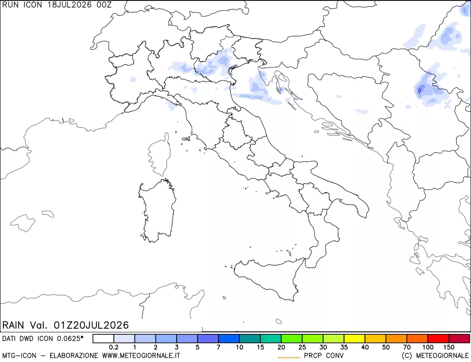 mappa Precipitazioni totali e convettive