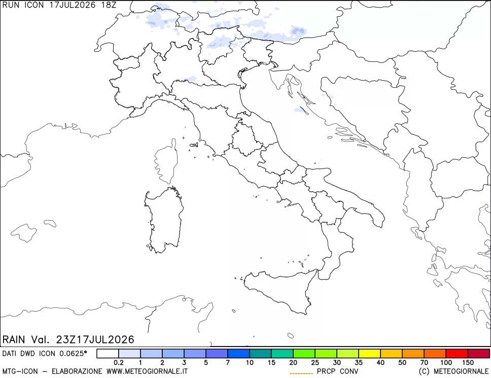 mappa Precipitazioni totali e convettive