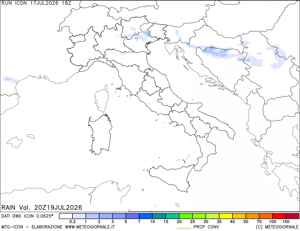 mappa Precipitazioni totali e convettive