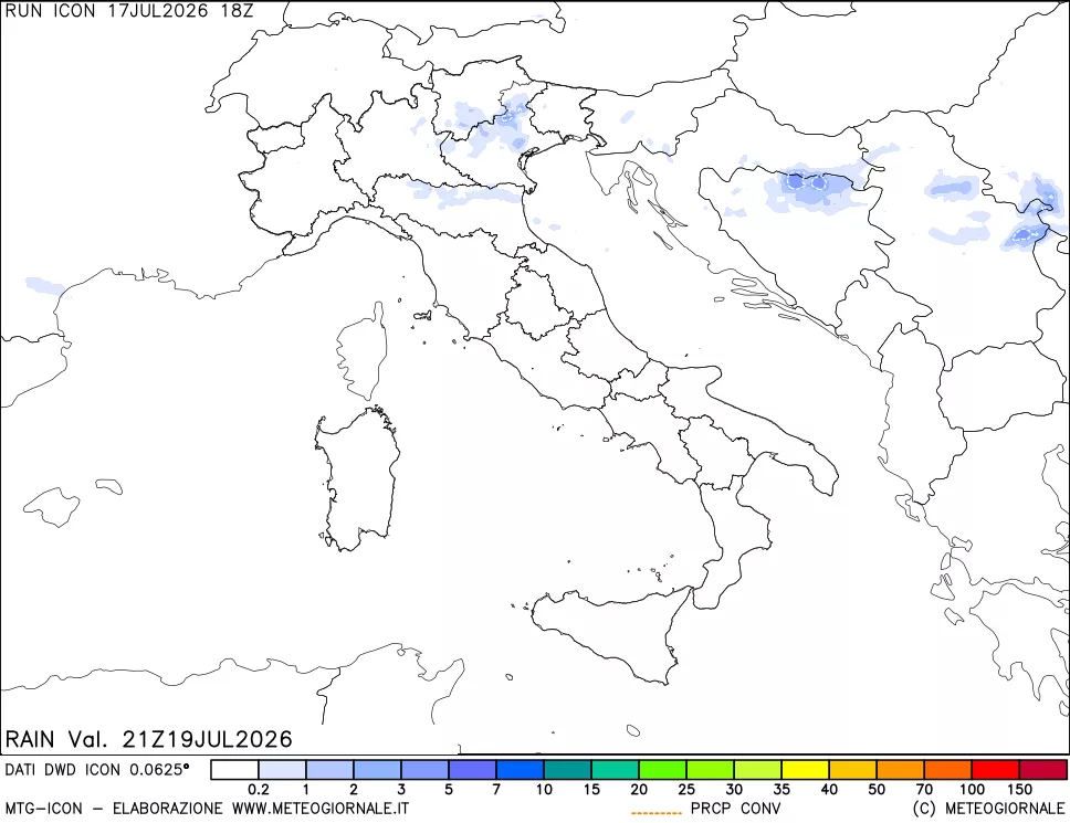 mappa Precipitazioni totali e convettive