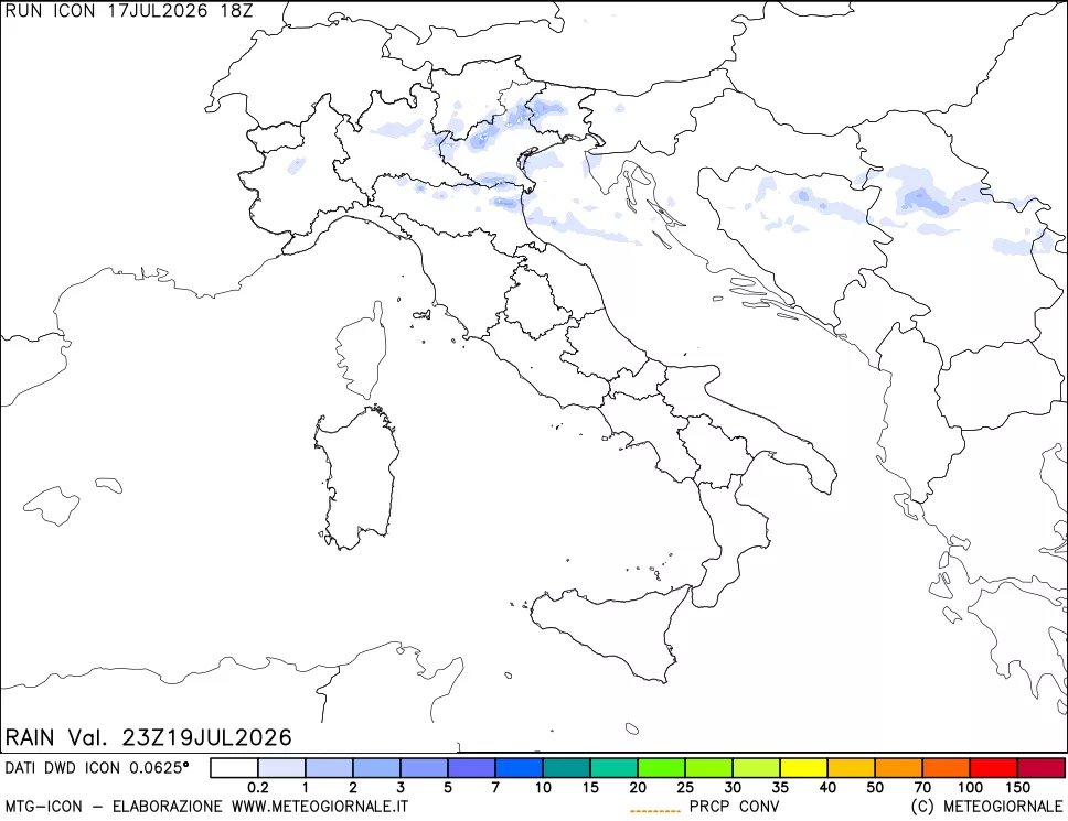 mappa Precipitazioni totali e convettive