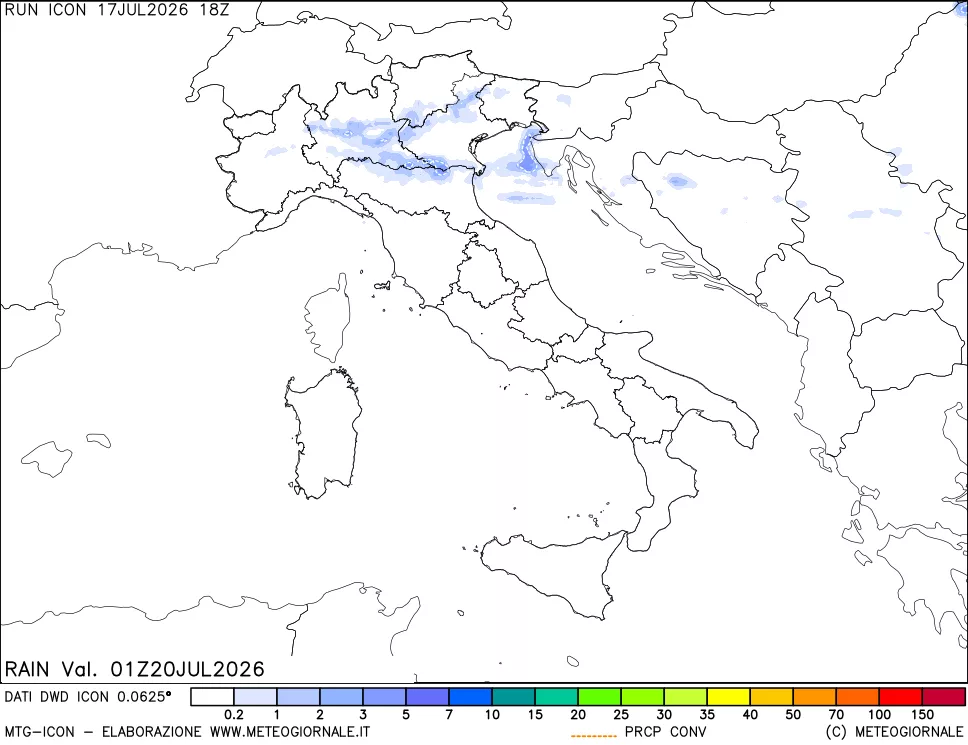mappa Precipitazioni totali e convettive