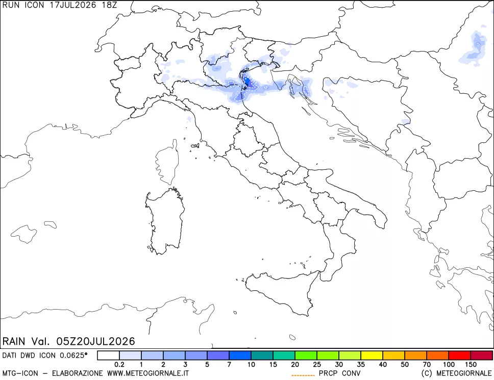 mappa Precipitazioni totali e convettive