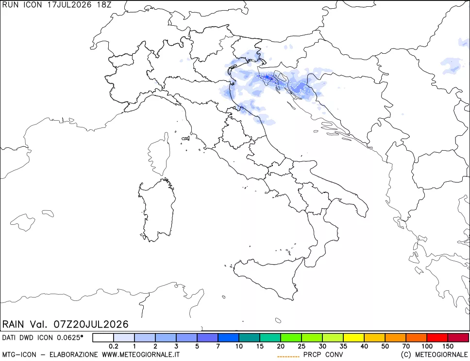 mappa Precipitazioni totali e convettive