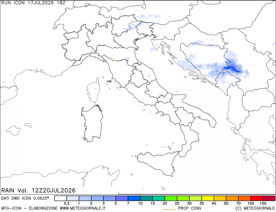 mappa Precipitazioni totali e convettive