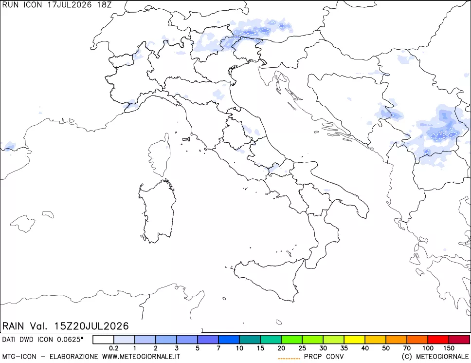 mappa Precipitazioni totali e convettive