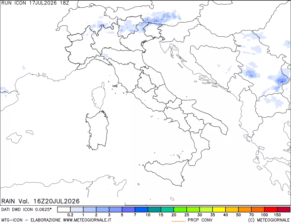 mappa Precipitazioni totali e convettive