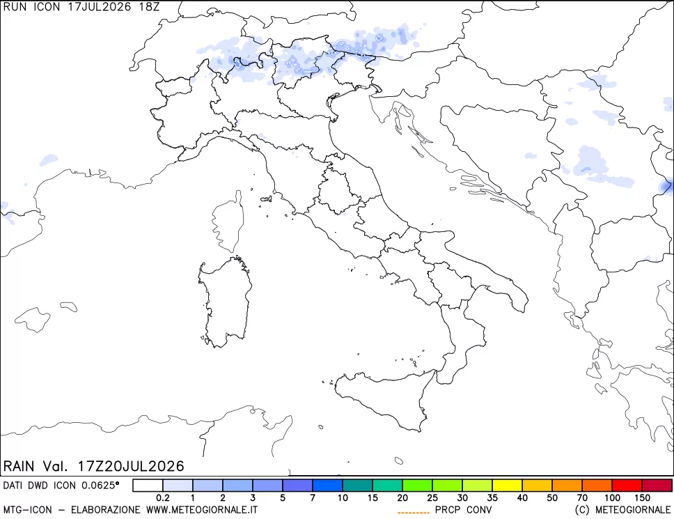 mappa Precipitazioni totali e convettive