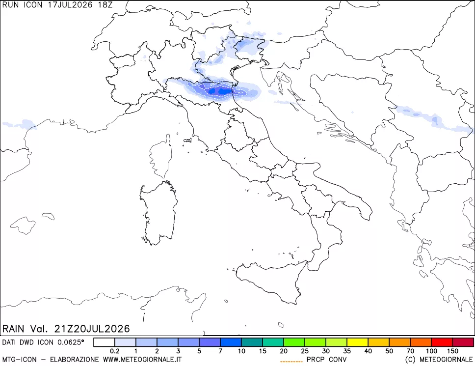 mappa Precipitazioni totali e convettive