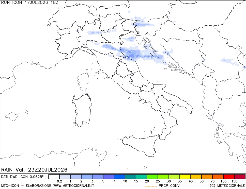 mappa Precipitazioni totali e convettive