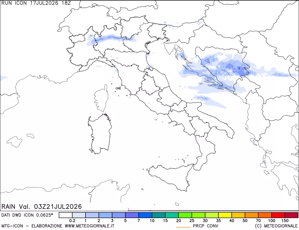 mappa Precipitazioni totali e convettive