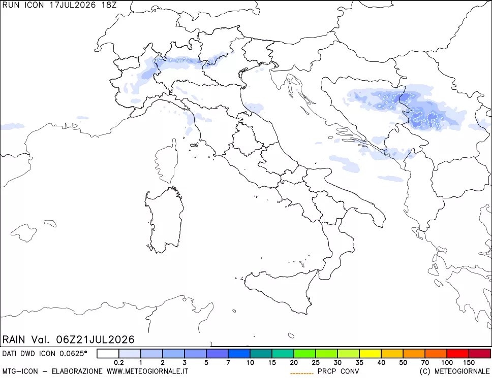 mappa Precipitazioni totali e convettive