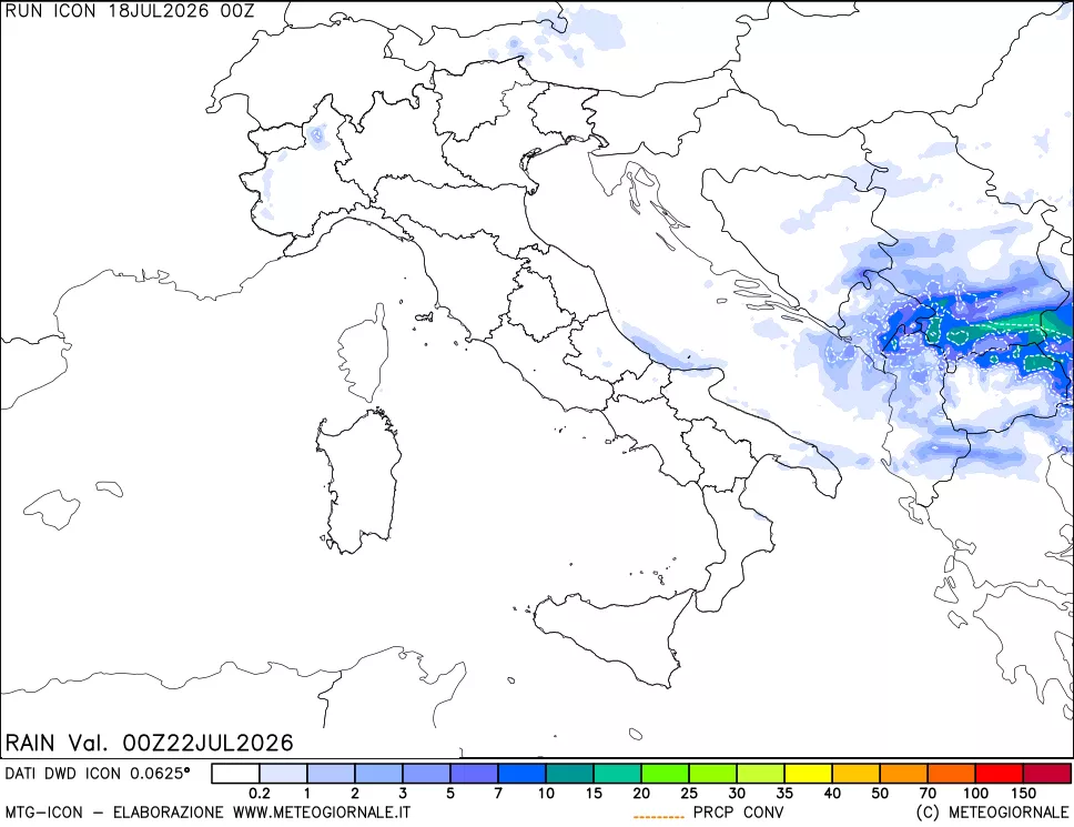 mappa Precipitazioni totali e convettive